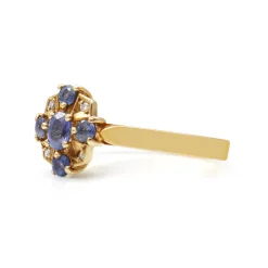 9ct Yellow Gold Sapphire and Diamond Vintage Ring