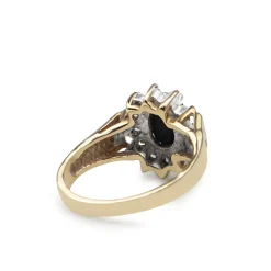 9ct Yellow Gold Sapphire and Diamond Ring