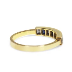 14ct Yellow Gold Sapphire and Diamond Band Ring