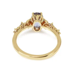18ct Yellow Gold Sapphire and Diamond Vintage Style Ring