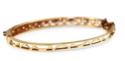 14ct Yellow Gold Sapphire and Diamond Bangle