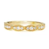 18ct Yellow Gold Scalloped Edge Diamond Band