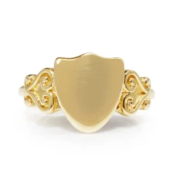 9ct Yellow Gold Shield Signet Ring