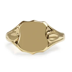9ct Yellow Gold Shield Style Signet Ring