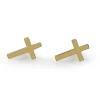 9ct Yellow Gold Small Cross Stud Earrings