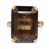 9ct Yellow Gold Smokey Quartz Solitaire Cocktail Ring
