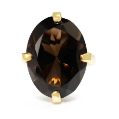 18ct Yellow Gold Smokey Quartz Solitaire Ring