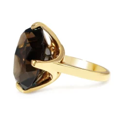 18ct Yellow Gold Smokey Quartz Solitaire Ring