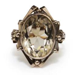 9ct Yellow Gold Smoky Quartz Ring