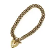 9ct Yellow Gold Solid Curb Link Bracelet with Padlock Clasp