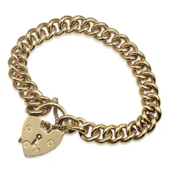 9ct Yellow Gold Solid Curb Link Bracelet