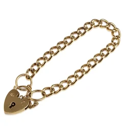 9ct Yellow Gold Solid Curb Link Bracelet