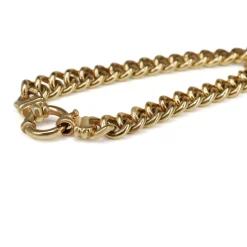 9ct Yellow Gold Solid Curb Link Bracelet with Bolt Clasp