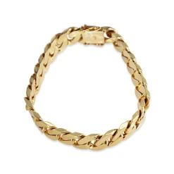 14ct Yellow Gold Solid Flat Curb Link Bracelet
