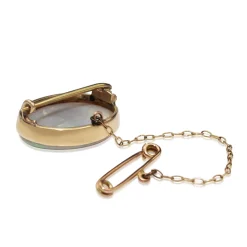 9ct Yellow Gold Solid Opal Brooch