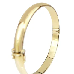 9ct Yellow Gold Solid Oval Hinged Bangle