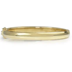 9ct Yellow Gold Solid Oval Hinged Bangle