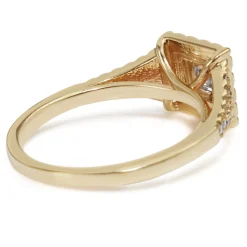 10ct Yellow Gold Square Diamond Halo Ring