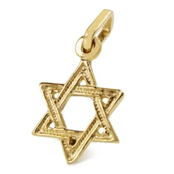 9ct Yellow Gold Star Of David Charm Pendant