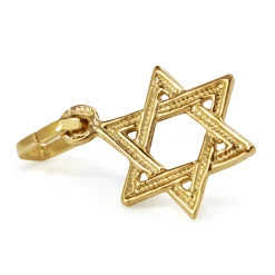 9ct Yellow Gold Star Of David Charm Pendant