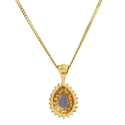 14ct Yellow Gold Tanzanite and Diamond Necklace