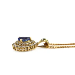 14ct Yellow Gold Tanzanite and Diamond Necklace