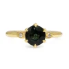 18ct Yellow Gold Teal Sapphire Solitaire Ring