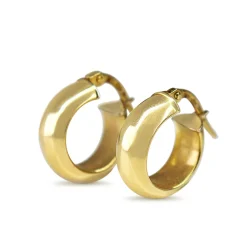 18ct Yellow Gold Thick Hoop Earrings