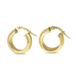 18ct Yellow Gold Thick Hoop Earrings