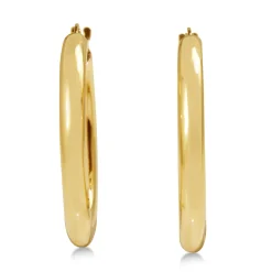 9ct Yellow Gold Thick 27mm Hoop Earrings