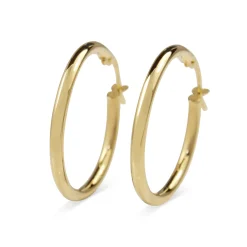 9ct Yellow Gold Thin 20mm Hoop Earrings
