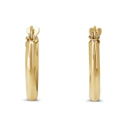 9ct Yellow Gold Thin 15mm Hoop Earrings