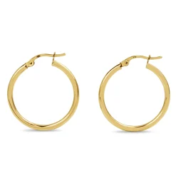 9ct Yellow Gold Thin 20mm Hoop Earrings