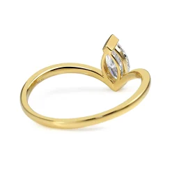 18ct Yellow Gold 'Tiara Style' Marquise Diamond Solitaire Ring