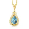 14ct Yellow Gold Topaz and Diamond Pendant