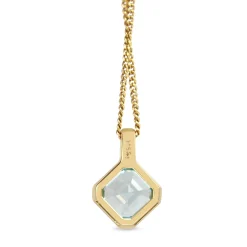 9ct Yellow Gold Topaz and Diamond Necklace