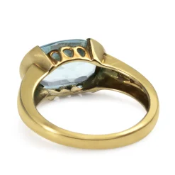 9ct Yellow Gold Topaz and Diamond Ring