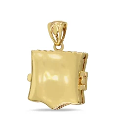 18ct Yellow Gold Topaz Sheild Shaped Locket Pendant