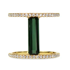 18ct Yellow Gold Tourmaline and Diamond Cocktail Ring