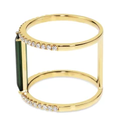 18ct Yellow Gold Tourmaline and Diamond Cocktail Ring