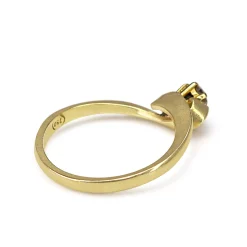 18ct Yellow Gold Twist Diamond Solitaire Ring
