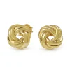 9ct Yellow Gold Twist Knot Stud Earrings