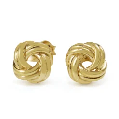 9ct Yellow Gold Twist Knot Stud Earrings
