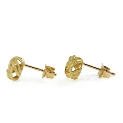 9ct Yellow Gold Twist Knot Stud Earrings