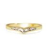 9ct Yellow Gold V Shaped Diamond Channel Set Band Ring