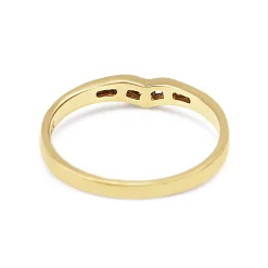 9ct Yellow Gold V Shaped Diamond Channel Set Band Ring