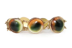 9ct Yellow Gold Victorian Operculum / Cats Eye Bracelet
