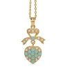 9ct Yellow Gold Victorian Style Turquoise and Pearl Pendant