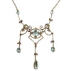 9ct Yellow Gold Victorian Aquamarine and Pearl Necklace