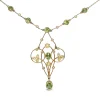 9ct Yellow Gold Victorian Antique Peridot and Seed Pearl Necklace